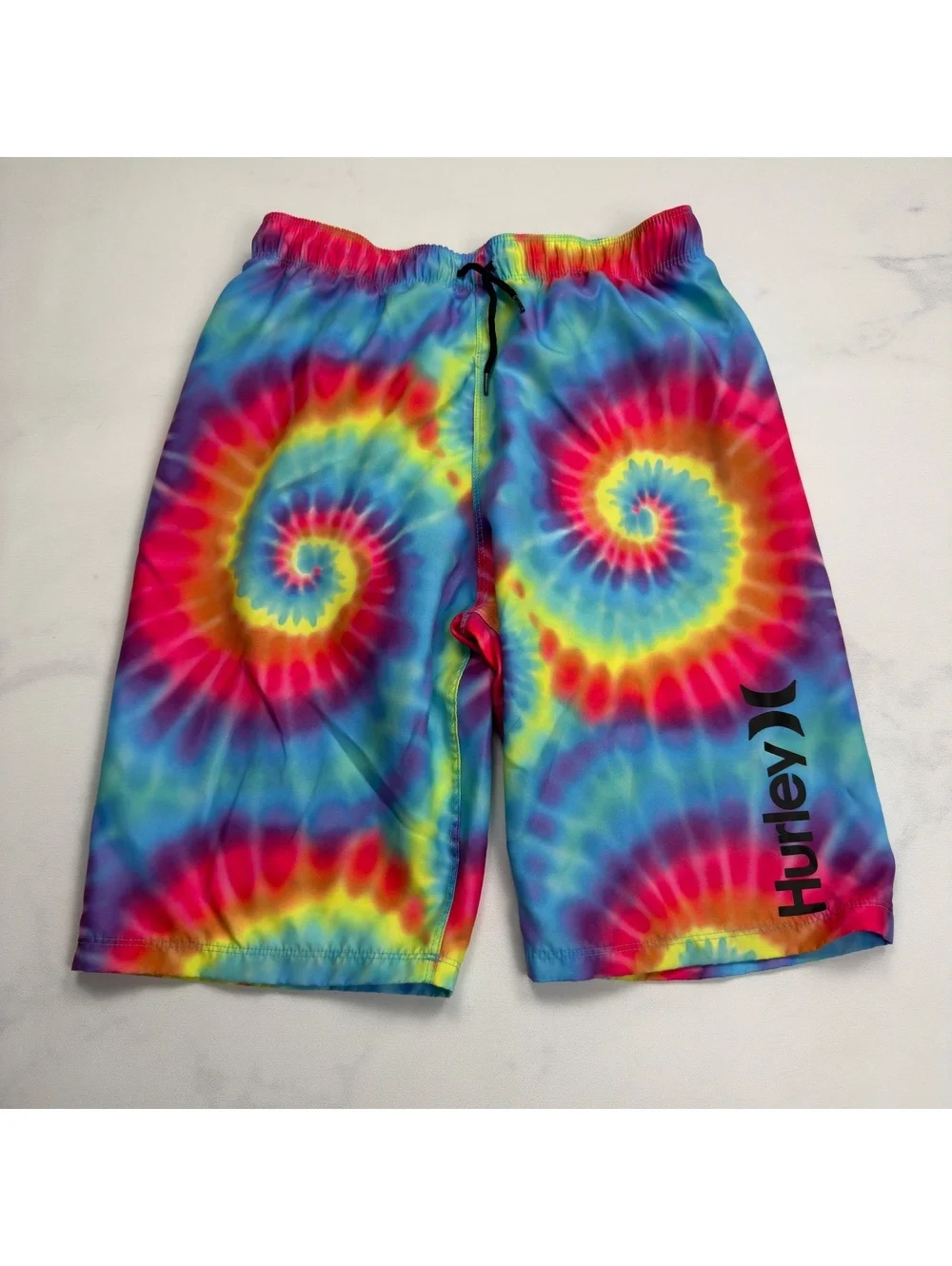 Hurley Swim Shorts Tie-Dye Spirals Elastic Waist XL